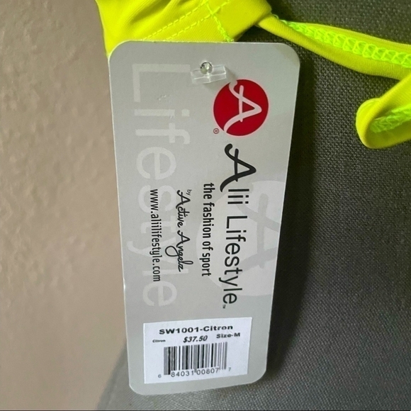 NWT ALII Lifestyle Lemon Women's Swimming Top Athletic Bathing Bra - Picture 6 of 6